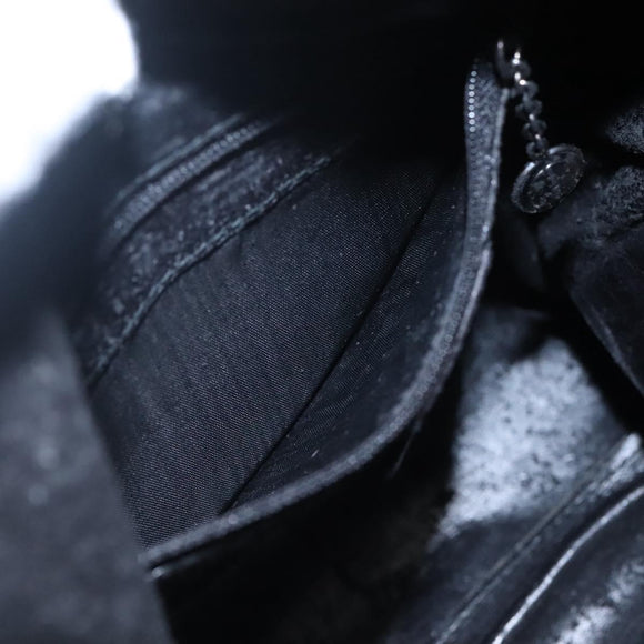 GUCCI Bamboo Hand Bag Leather Black Silver 000 1998 0508 Auth BD548