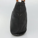 GUCCI Bamboo Hand Bag Leather Black Silver 000 1998 0508 Auth BD548-4