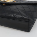 CHANEL Bicolore Deca Coco Chain Shoulder Bag Lamb Skin Navy Gold CC Auth BD569-9