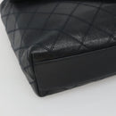 CHANEL Bicolore Deca Coco Chain Shoulder Bag Lamb Skin Navy Gold CC Auth BD569-14