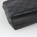 CHANEL Bicolore Deca Coco Chain Shoulder Bag Lamb Skin Navy Gold CC Auth BD569-16