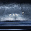 CHANEL Bicolore Deca Coco Chain Shoulder Bag Lamb Skin Navy Gold CC Auth BD569-10
