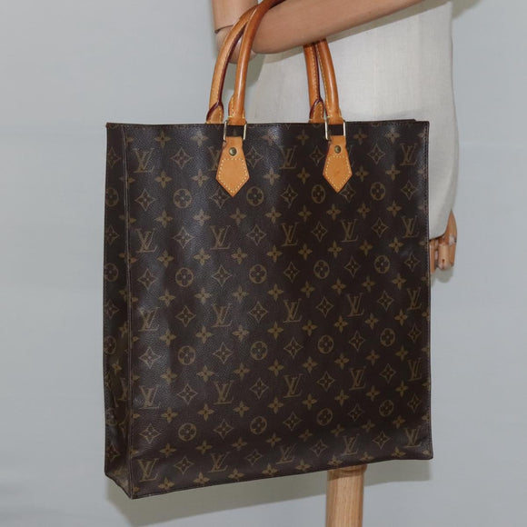 LOUIS VUITTON Monogram Sac Plat Hand Bag M51140 LV Auth BD570
