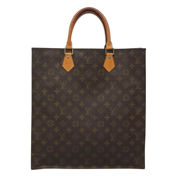 LOUIS VUITTON Monogram Sac Plat Hand Bag M51140 LV Auth BD570