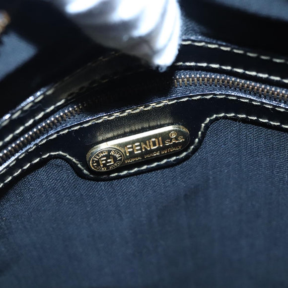 FENDI Pecan Canvas Tote Bag Brown Black Auth BD578