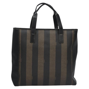 FENDI Pecan Canvas Tote Bag Brown Black Auth BD578 - 0