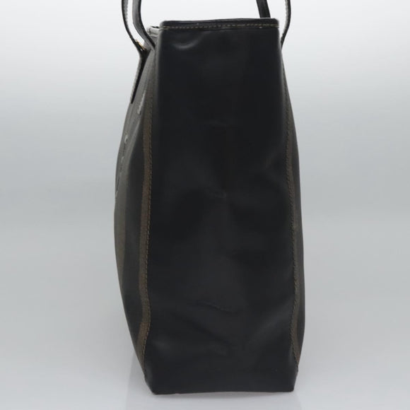 FENDI Pecan Canvas Tote Bag Brown Black Auth BD578