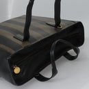 FENDI Pecan Canvas Tote Bag Brown Black Auth BD578-6
