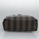 FENDI Pecan Canvas Tote Bag Brown Black Auth BD578-5