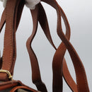 FENDI Pecan Canvas Backpack Brown Black gold Auth BD579-18