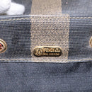 FENDI Pecan Canvas Backpack Brown Black gold Auth BD579-31