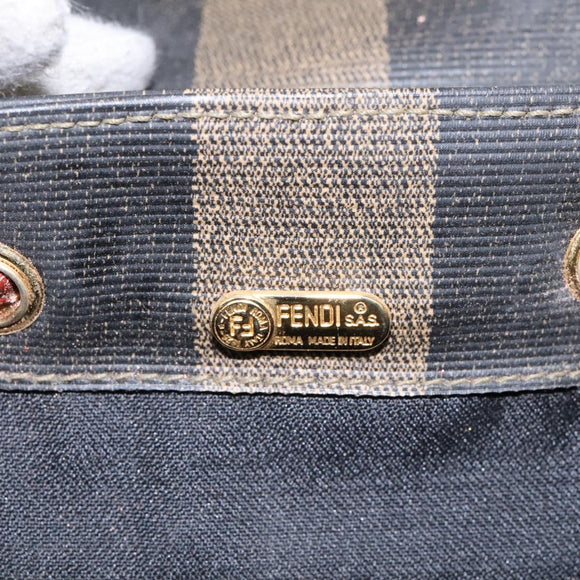 FENDI Pecan Canvas Backpack Brown Black gold Auth BD579