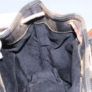 FENDI Pecan Canvas Backpack Brown Black gold Auth BD579-33