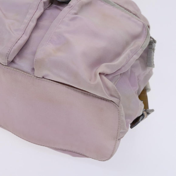 PRADA Backpack Nylon Pink Silver Auth BD597