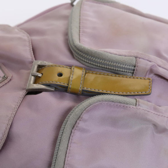 PRADA Backpack Nylon Pink Silver Auth BD597
