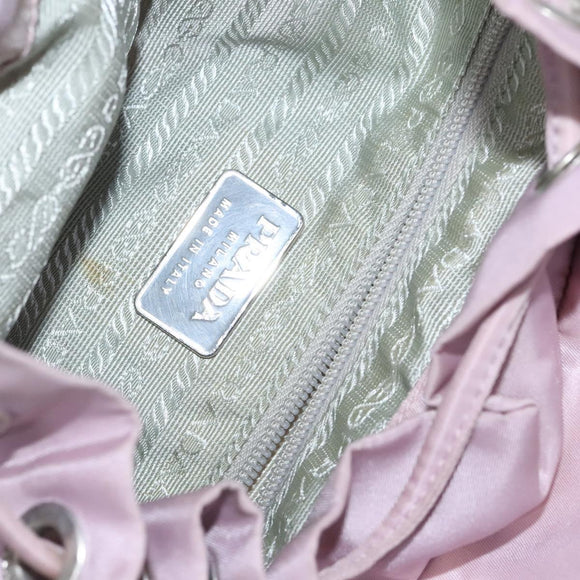 PRADA Backpack Nylon Pink Silver Auth BD597