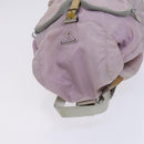 PRADA Backpack Nylon Pink Silver Auth BD597-6