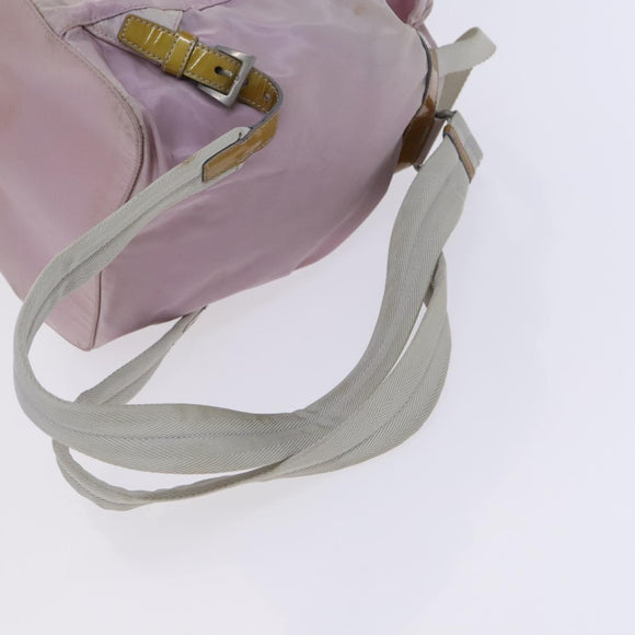 PRADA Backpack Nylon Pink Silver Auth BD597