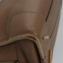 LOEWE Anagram Americana 28 Hand Bag Leather Brown Auth BD605-9