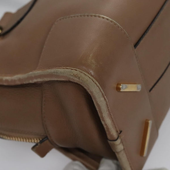 LOEWE Anagram Americana 28 Hand Bag Leather Brown Auth BD605