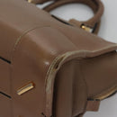 LOEWE Anagram Americana 28 Hand Bag Leather Brown Auth BD605-16