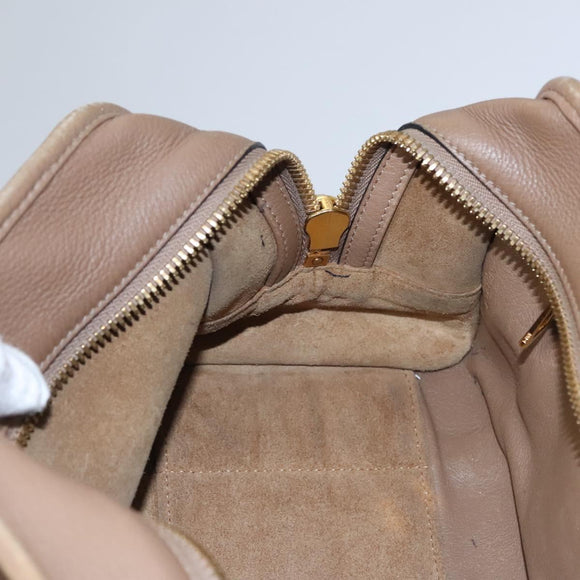 LOEWE Anagram Americana 28 Hand Bag Leather Brown Auth BD605