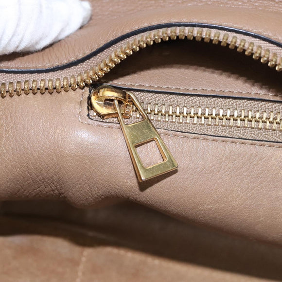 LOEWE Anagram Americana 28 Hand Bag Leather Brown Auth BD605