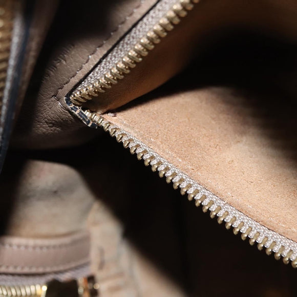 LOEWE Anagram Americana 28 Hand Bag Leather Brown Auth BD605