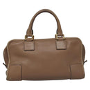 LOEWE Anagram Americana 28 Hand Bag Leather Brown Auth BD605-2
