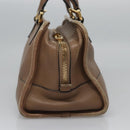LOEWE Anagram Americana 28 Hand Bag Leather Brown Auth BD605-3