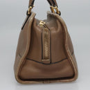 LOEWE Anagram Americana 28 Hand Bag Leather Brown Auth BD605-4