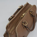 LOEWE Anagram Americana 28 Hand Bag Leather Brown Auth BD605-6