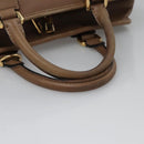 LOEWE Anagram Americana 28 Hand Bag Leather Brown Auth BD605-7