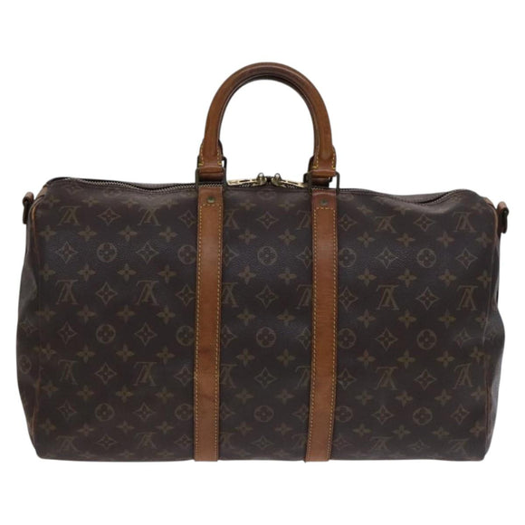 LOUIS VUITTON Monogram Keepall Bandouliere 45 Boston Bag M41418 LV Auth BD616