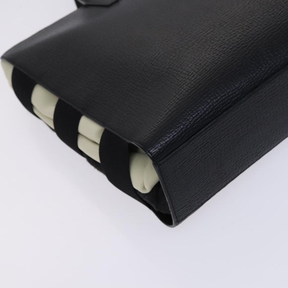 LOEWE Hand Bag Leather Black Auth BD620