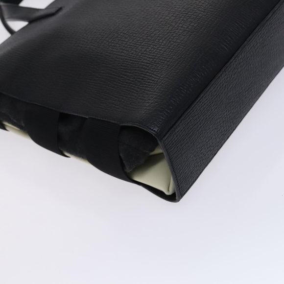 LOEWE Hand Bag Leather Black Auth BD620