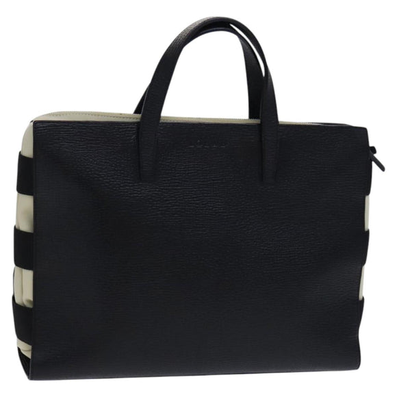 LOEWE Hand Bag Leather Black Auth BD620