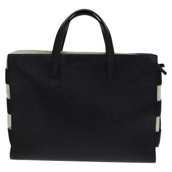 LOEWE Hand Bag Leather Black Auth BD620
