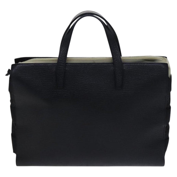 LOEWE Hand Bag Leather Black Auth BD620