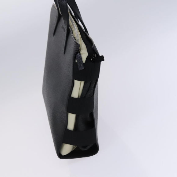 LOEWE Hand Bag Leather Black Auth BD620