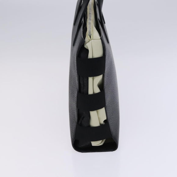 LOEWE Hand Bag Leather Black Auth BD620