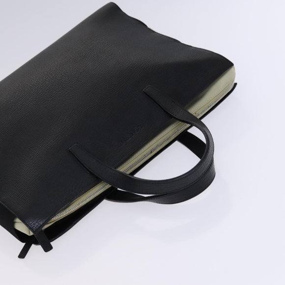 LOEWE Hand Bag Leather Black Auth BD620