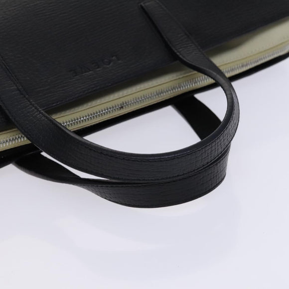 LOEWE Hand Bag Leather Black Auth BD620