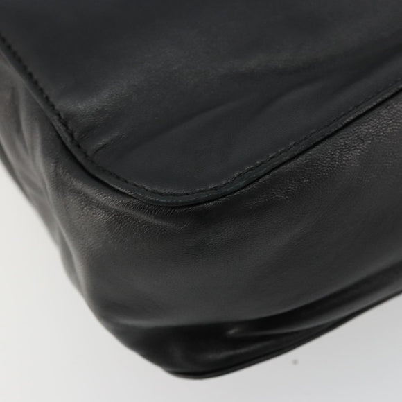 LOEWE Anagram Tote Bag Leather Black Gold Auth BD622