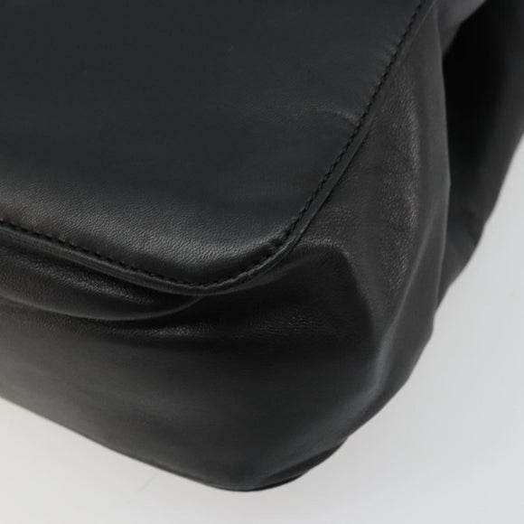 LOEWE Anagram Tote Bag Leather Black Gold Auth BD622