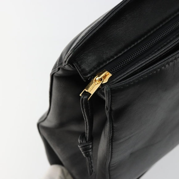 LOEWE Anagram Tote Bag Leather Black Gold Auth BD622