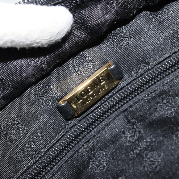 LOEWE Anagram Tote Bag Leather Black Gold Auth BD622
