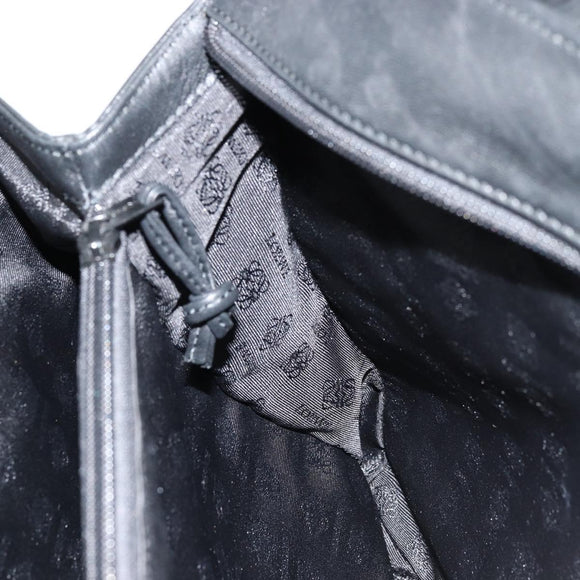 LOEWE Anagram Tote Bag Leather Black Gold Auth BD622