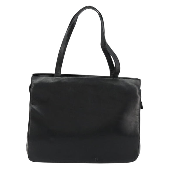 LOEWE Anagram Tote Bag Leather Black Gold Auth BD622