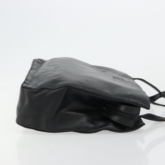 LOEWE Anagram Tote Bag Leather Black Gold Auth BD622